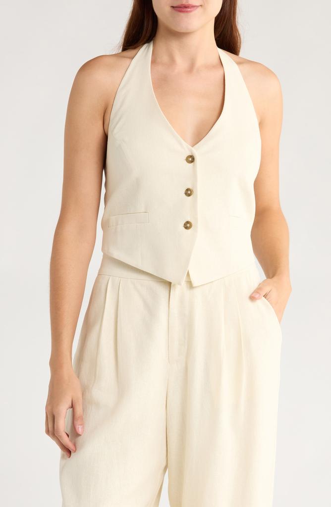 Wayf Halter Linen Blend Vest