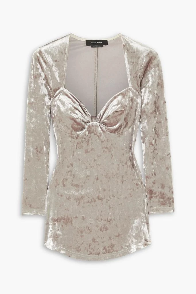 Isabel Marant Gubaia knotted stretch crushed-velvet top 1