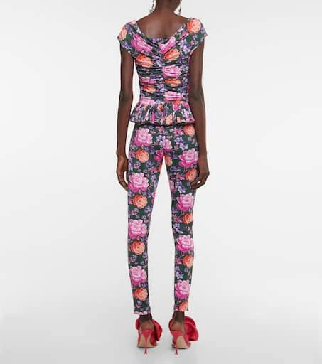 Magda Butrym Off-shoulder peplum floral blouse 3