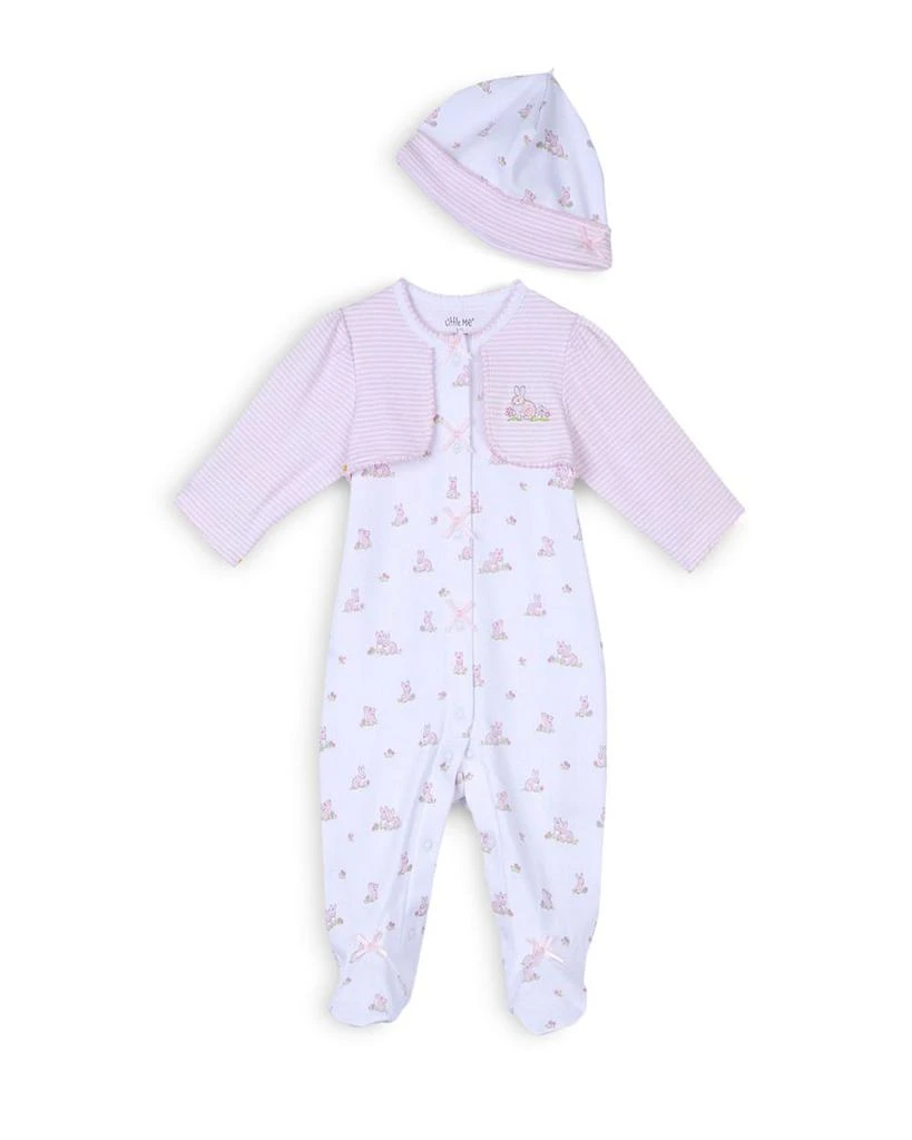 Little Me Girls' Baby Bunnies Footie & Hat Set - Baby 1