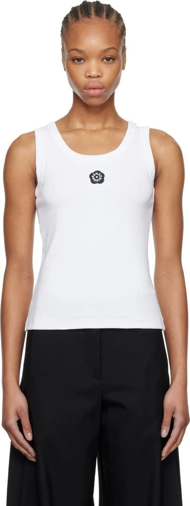 Kenzo White Kenzo Paris 'Boke Flower 2.0' Rib Tank Top 1