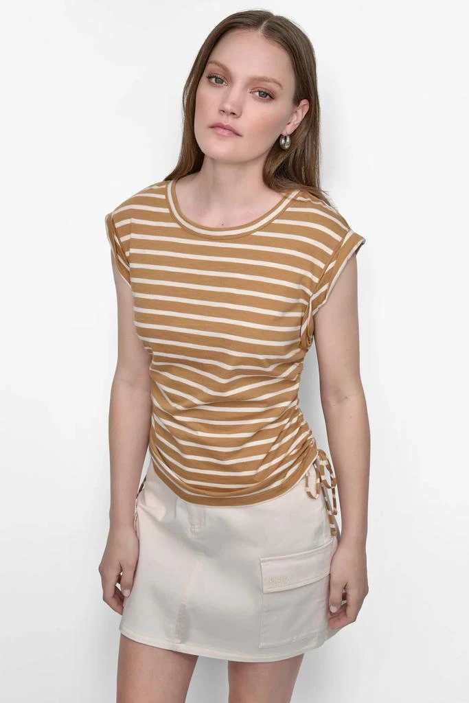 DKNY SIDE TIE RUCHED SLEEVELESS TEE 1