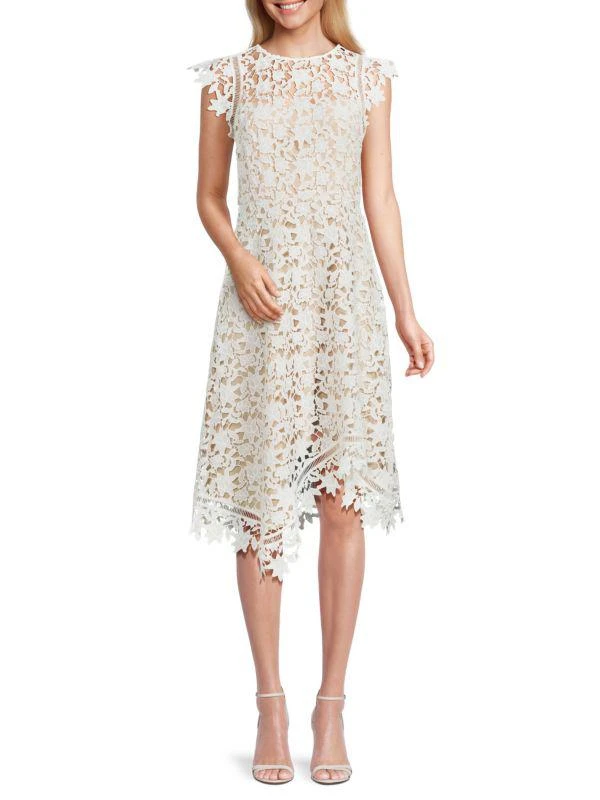 Eliza J Lace Asymmetric Fit & Flare Dress 1