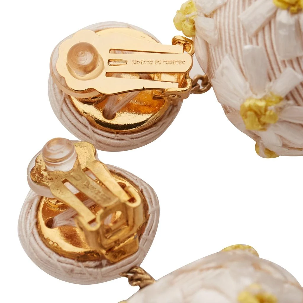 Rebecca Daisy Applique Clip On Drop Earrings 6