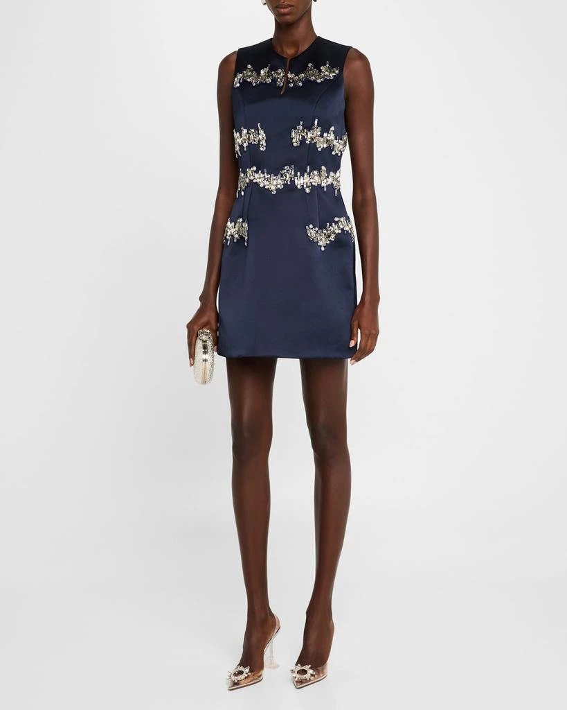 Dice Kayek Crystal Sleeveless Satin Mini Dress 4