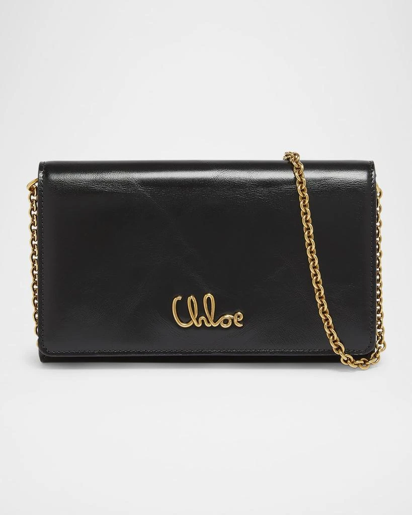 Chloé Iconic Flap Wallet on Chain in Shiny Calfskin 1