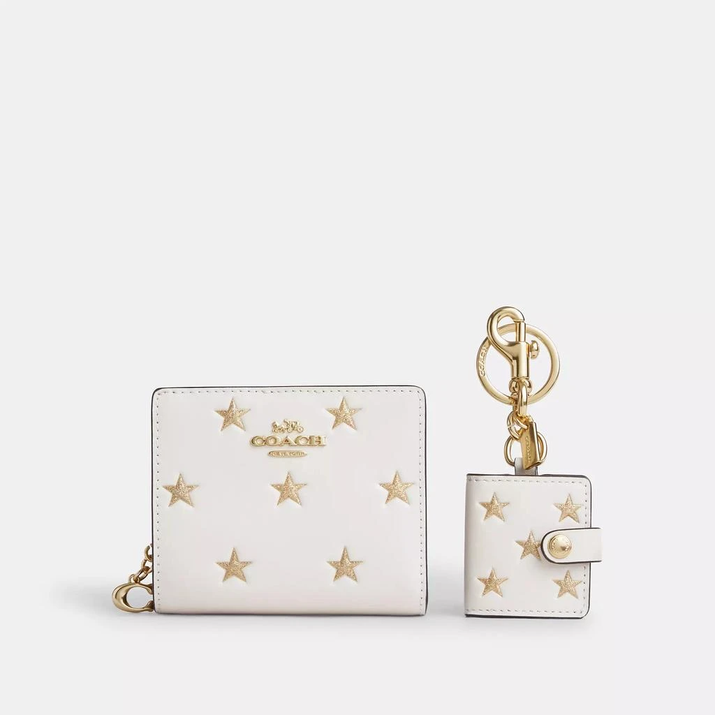 Coach Boxed Snap Wallet And Picture Frame Bag Charm With Star Print 1