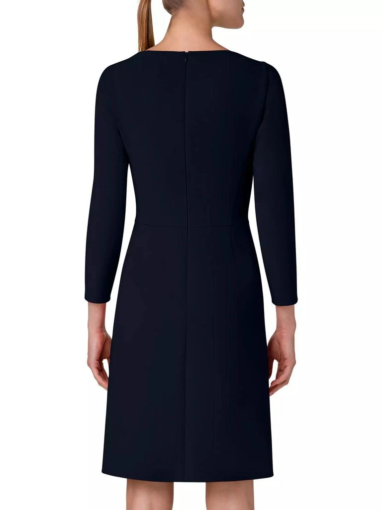 Akris Double-Face Wool Boatneck A-Line Dress 5