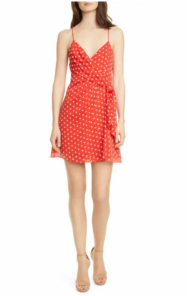 Alice + Olivia Adaline Gathered Tie-Waist Minidress