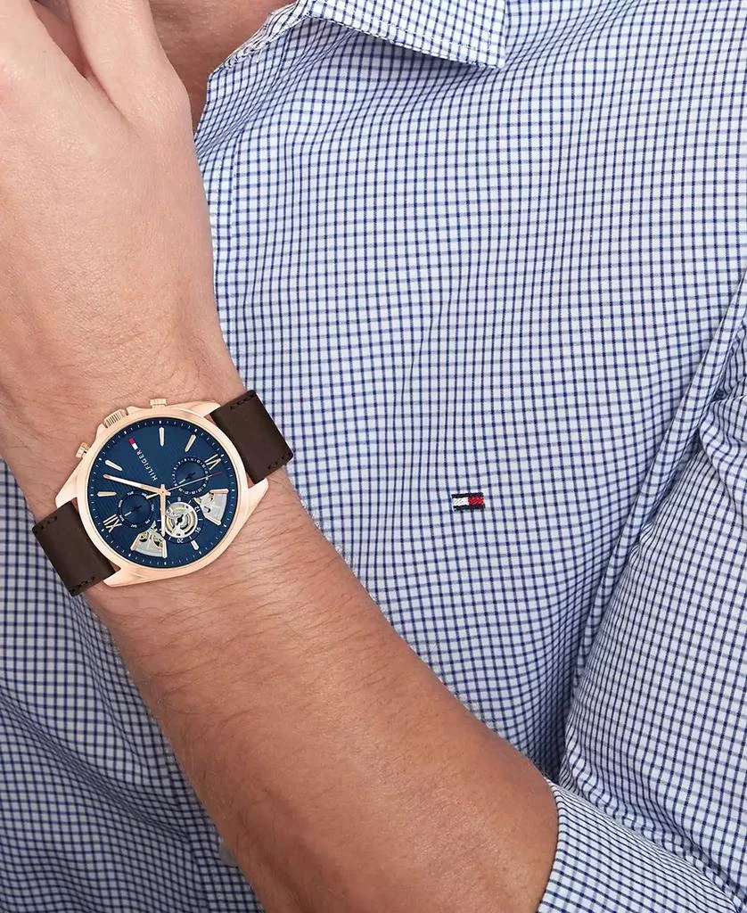 Tommy Hilfiger Men's Quartz Brown Leather Watch 43.5mm 4