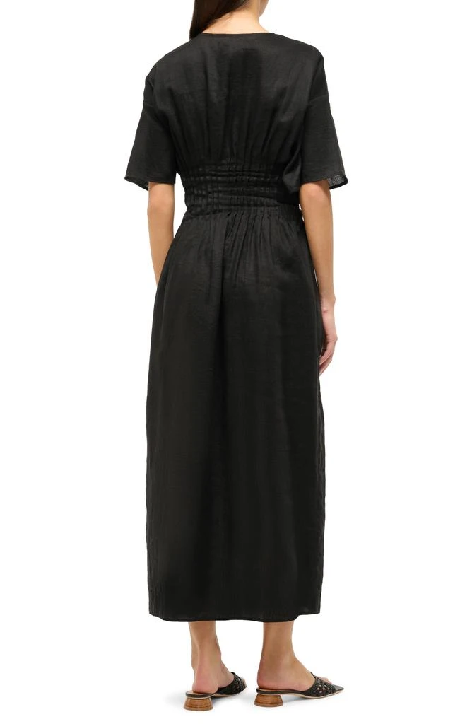 Staud Lauretta Pleated Waist Linen Maxi Dress 2