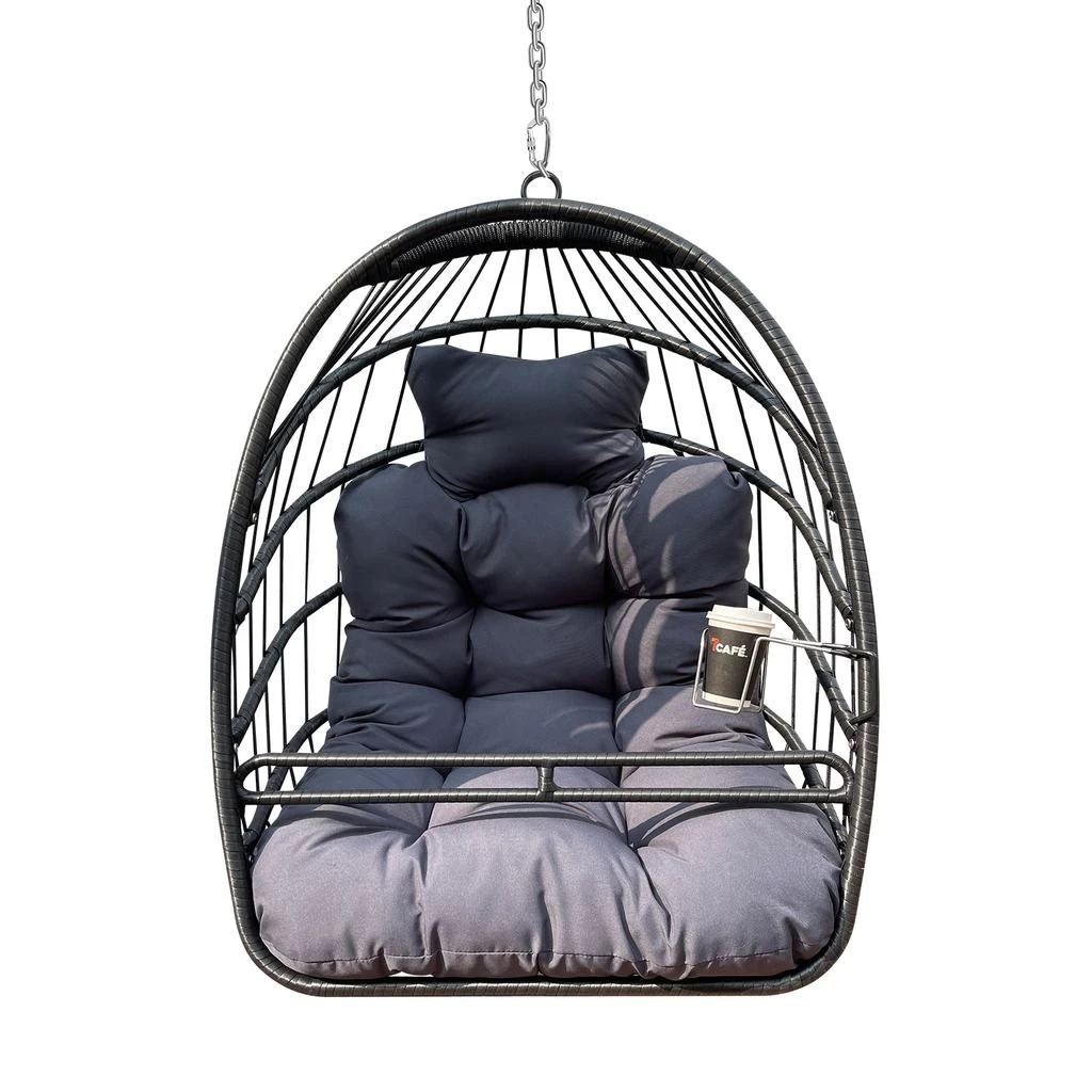 Streamdale Furniture Streamdale Indoor/Outdoor Egg Hammock Chair with Foldable Frame 2