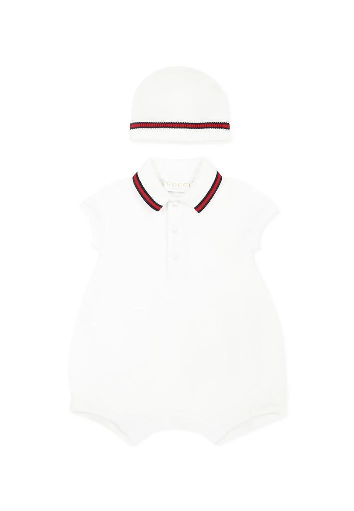 Gucci White Babygrow Set For Baby Boy With 1