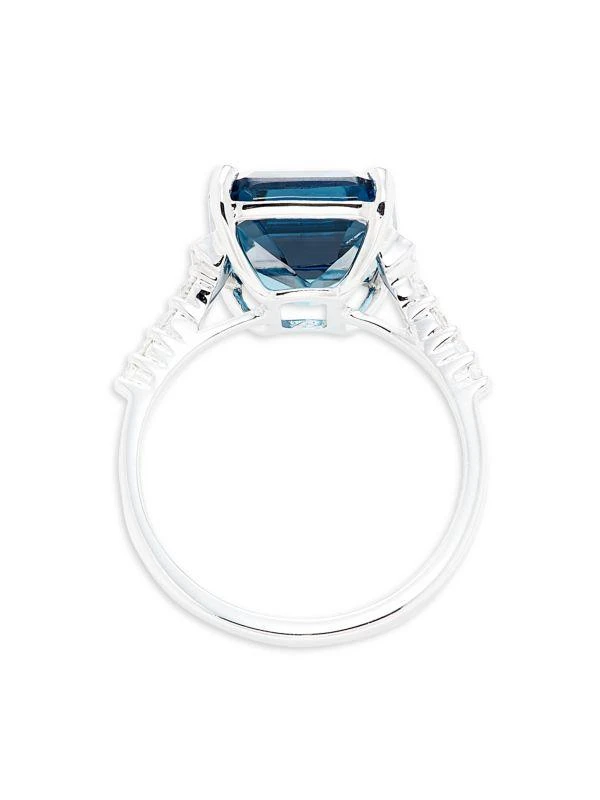 Effy 14K White Gold, 0.20 TCW Diamond
London Blue Topaz Cocktail Ring 3