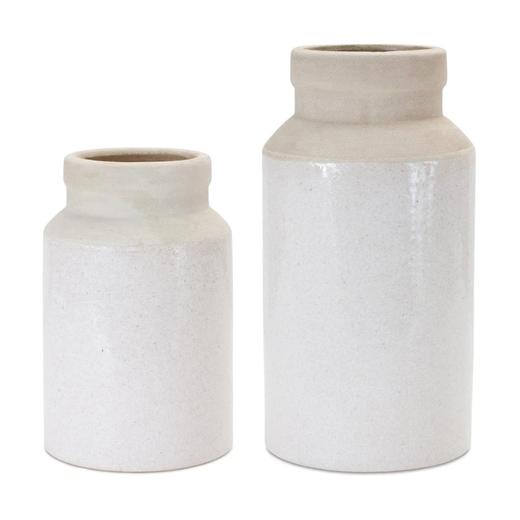 Hivvago Vase (Set of 2) 5.25" x 8.25"H, 6.25"D x 12"H Stoneware