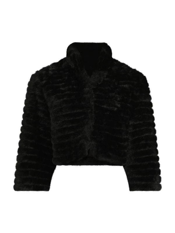 BELLE FARE Flare-Sleeve Faux Fur Bolero 3