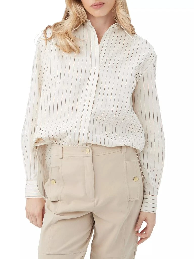 Trina Turk Litsa Striped Silk-Blend Top 1