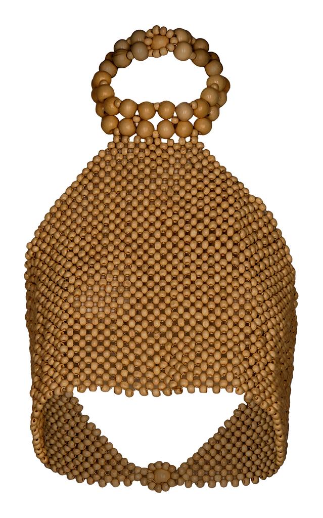 Andres Otalora Andres Otalora - Adea Handmade Beaded Crop Top - Brown - L/XL - Moda Operandi