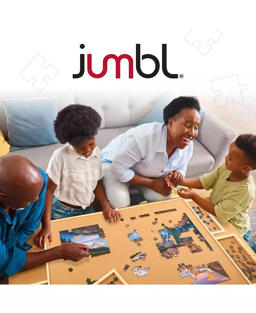 Jumbl 2000-Piece Puzzle Board with Drawers, Lazy Susan 
Cover - Rotating Wooden Jigsaw Puzzle Table 9