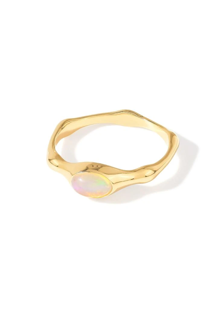 Tiramisu 14K Gold Plated Over 925 Sterling Silver Ethiopian Opal Handcrafted Ring 3