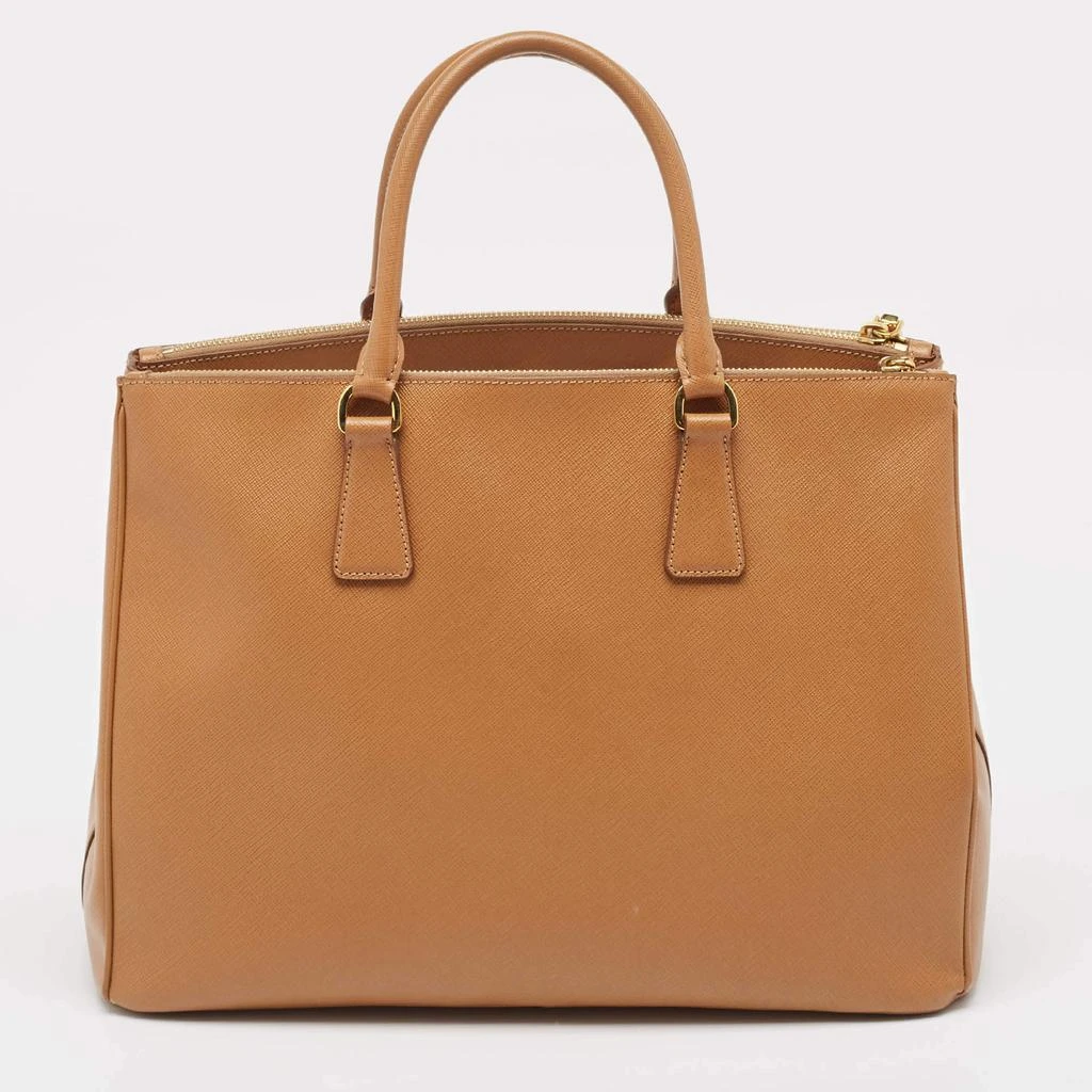 Prada Prada Brown Saffiano Lux Leather Large Double Zip Tote 4