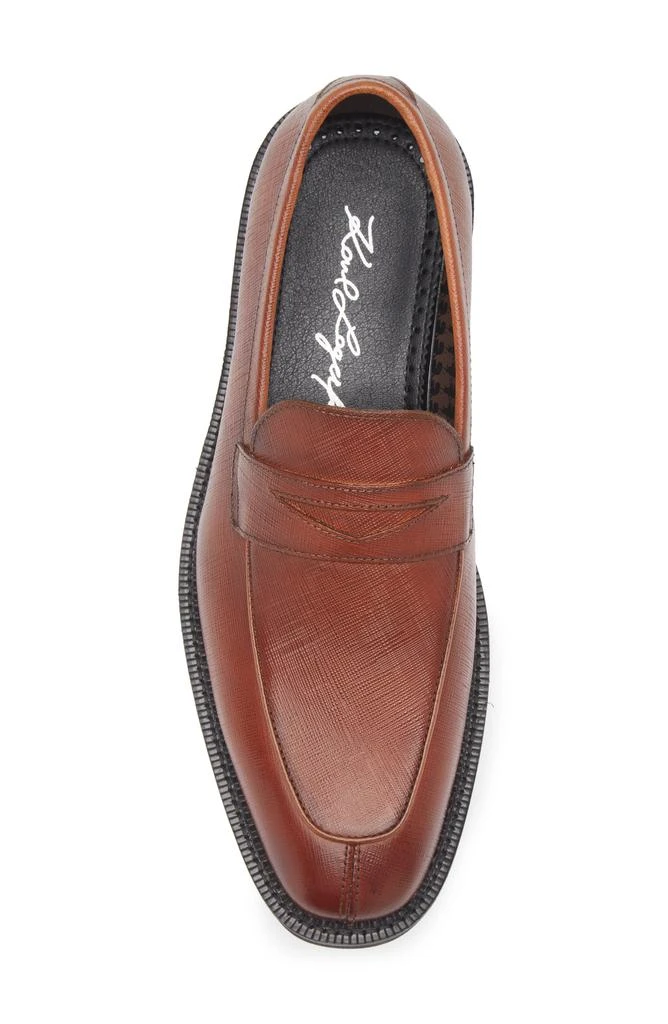 Karl Lagerfeld Paris Apron Toe Saffiano Leather Penny Loafer 5