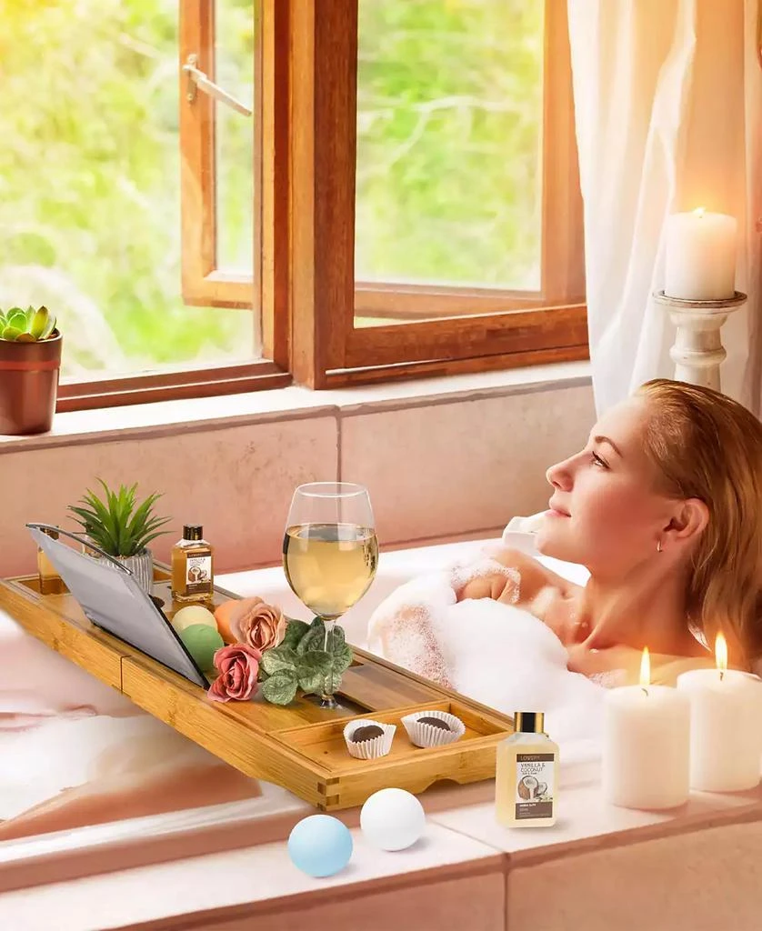 Lovery Vanilla Coconut Bathtub Caddy Gift Set, 13 Piece 4