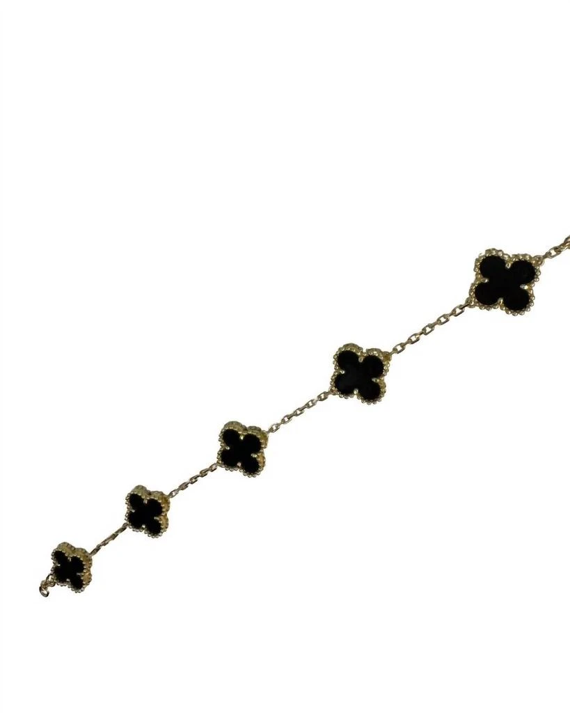 Milano Jewelry Women
s Four Leaf Flower Bracelet In Yellow Gold 2