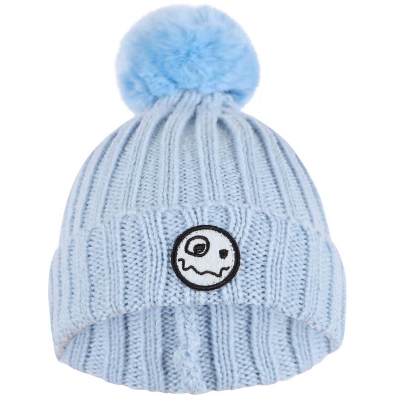 Loud Apparel Pom pom baby beanie blue hat
