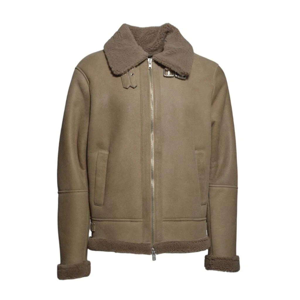 D-FOUR Brown Suede Shearling Jacket 1