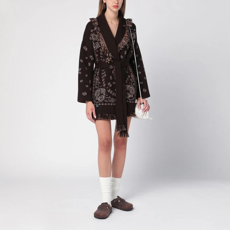ALANUI Icon Jacquard Coffee Brown cardigan 2