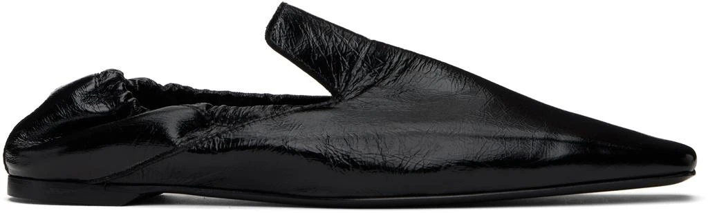 Totême Black Elastic-Back Leather Loafers 1