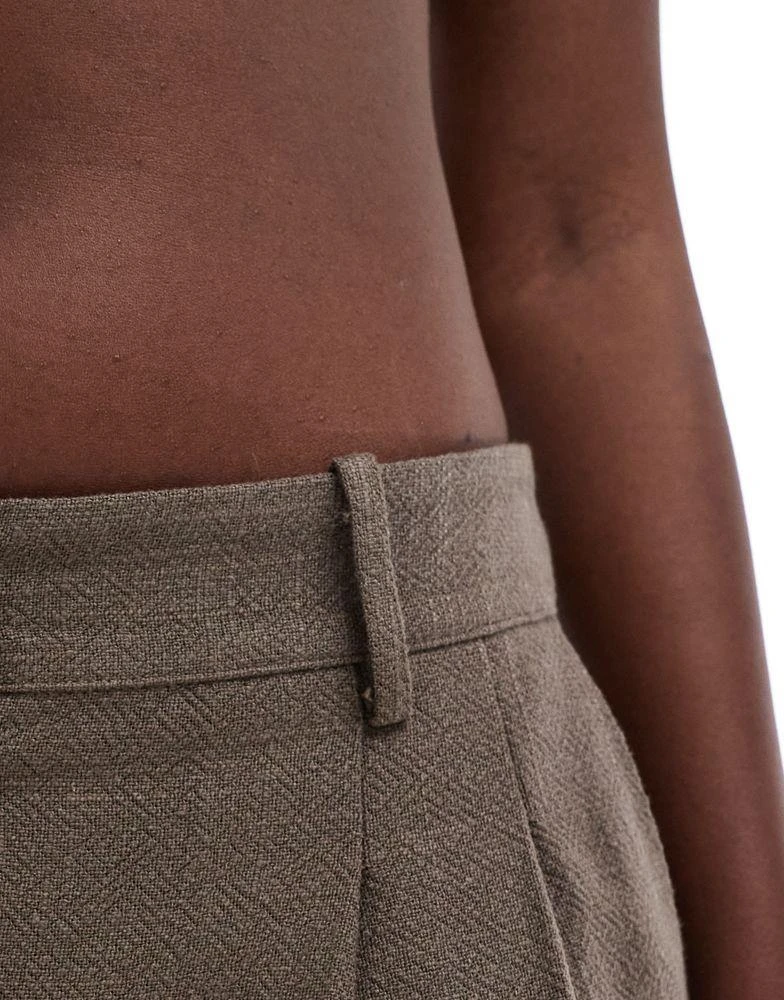 NA-KD NA-KD co-ord wide leg trousers in brown 5