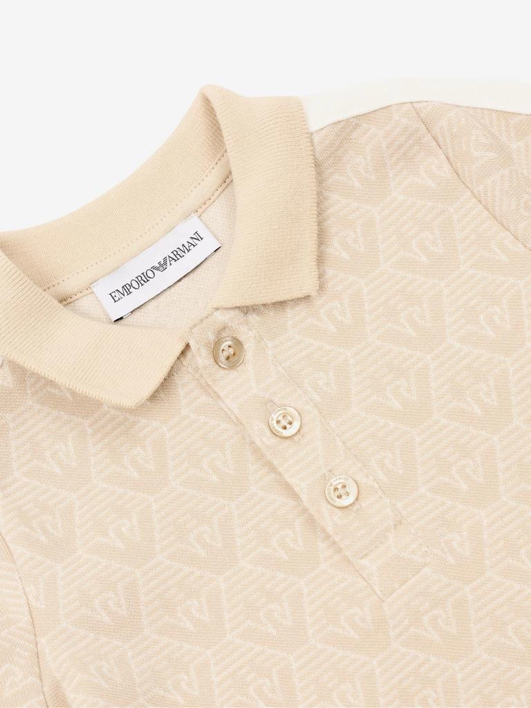 Emporio Armani Baby Boys Logo Polo Shirt in Beige 3