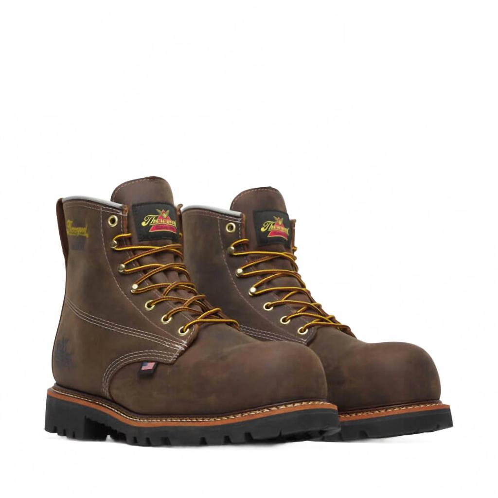 Thorogood Men's Nano Saftety Toe American Work Boot In Brown