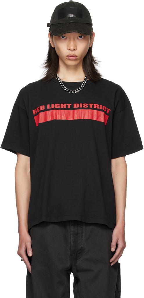 ALEXANDER DIGENOVA Black 'Red Light District' T-shirt - T-Shirts