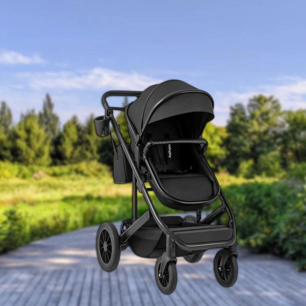 Hivvago 3-in-1 Foldable Baby Stroller with Removable Bassinet and Adjustable Design