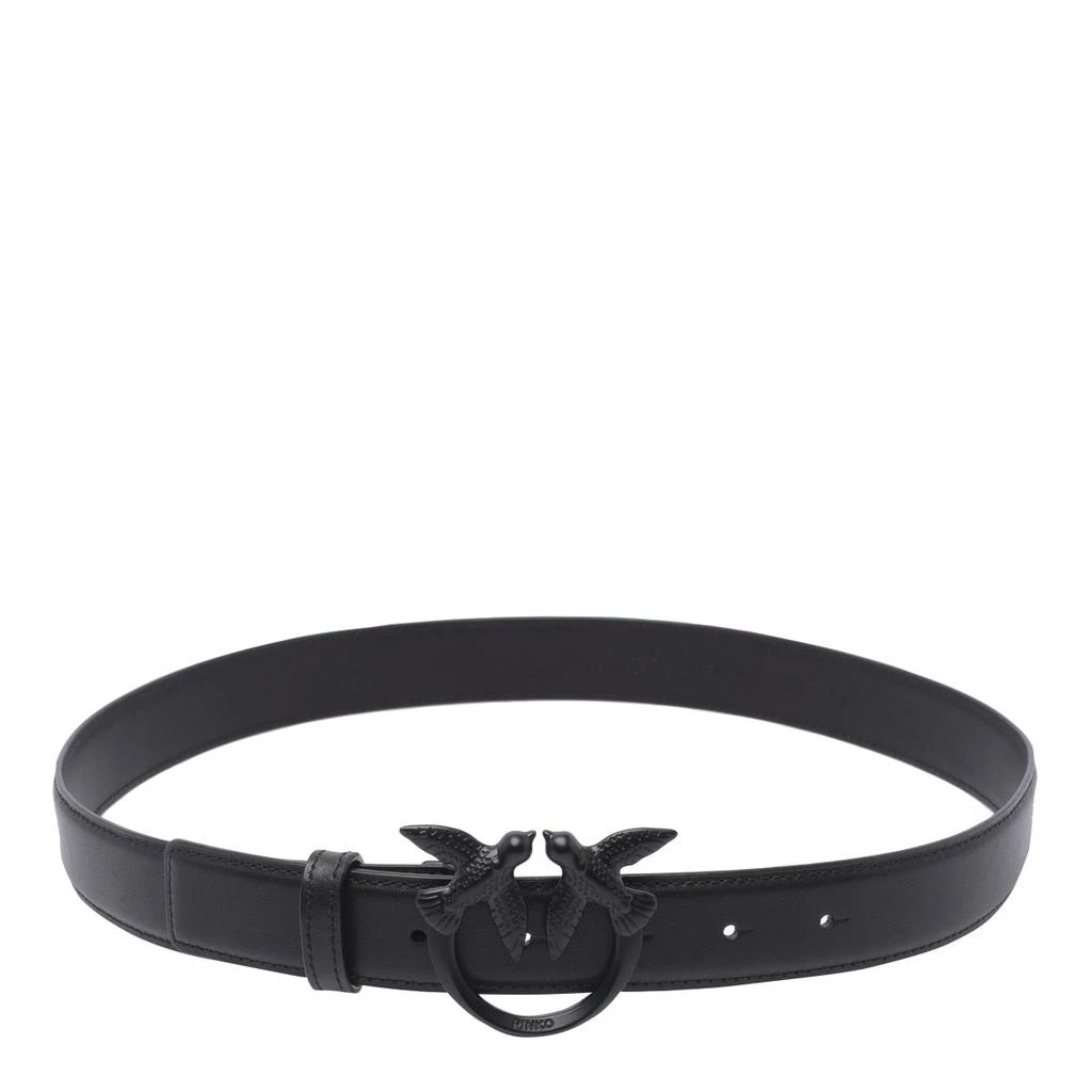 NWT XS Pinko Love Bird Plaque Buckle Belt Pinko Love Birds Leather Belt - White | Editorialist main image 2
