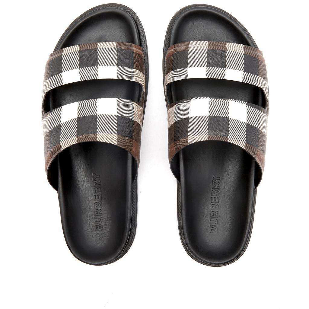 BURBERRY Check Monogram outlet Pattern Rubber Sandal Slides