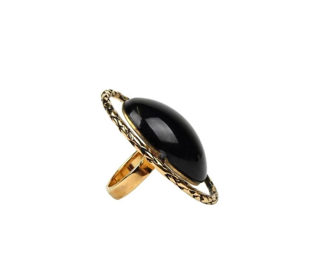 Yves Saint Laurent Women
s Center Brass Metal Rope Oval Ring 2
