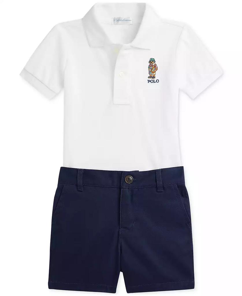 Ralph Lauren Baby Boys Mesh Polo Shirt & Chino Short Set