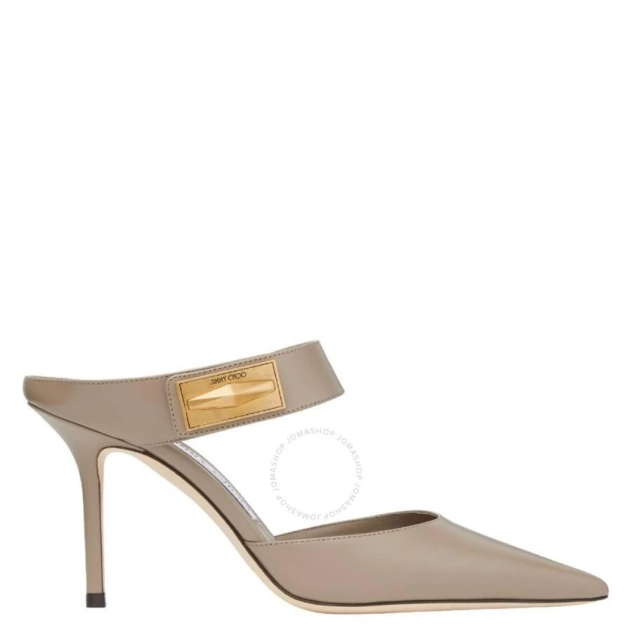 Jimmy Choo Taupe Nell 85 Calf Leather Mules 1