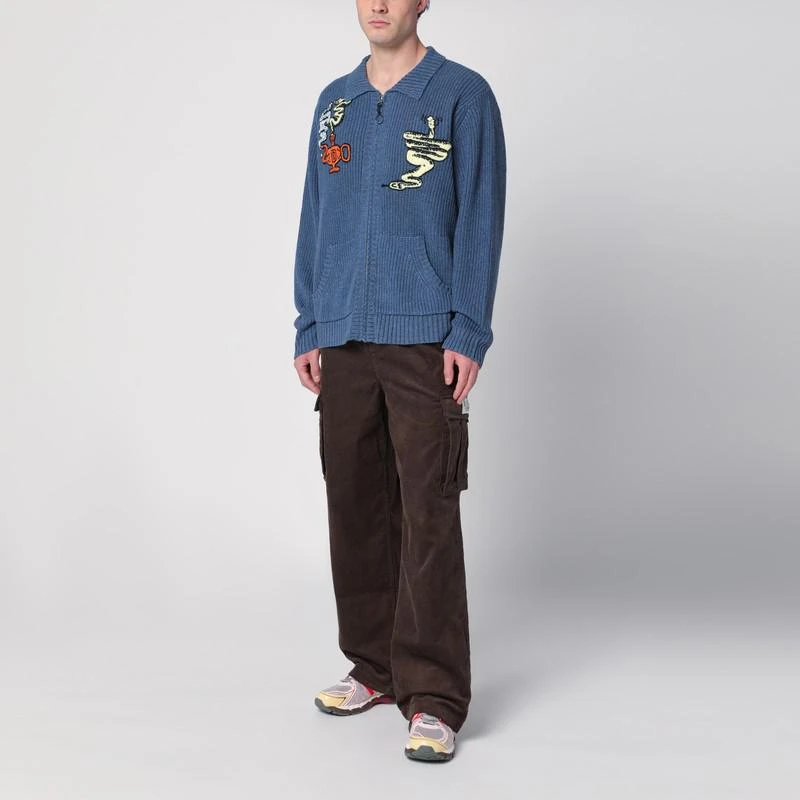 Brain Dead Snake Charmer blue zipped cardigan 2