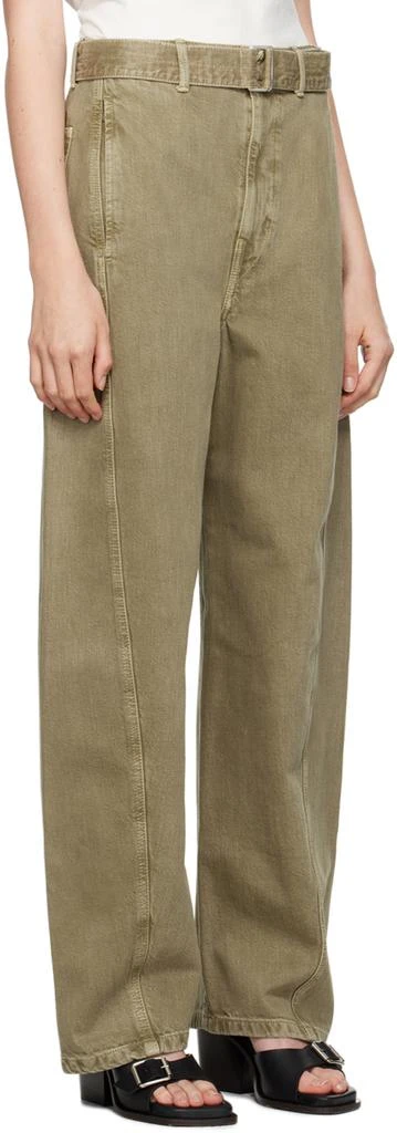 Lemaire Green Twisted Belted Jeans 2