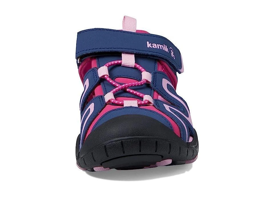 Kamik Kids Kamik Kick Sandals Navy Pink Leather Waterproof Adjustable Strap JOBB2107 2