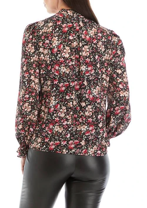 Grace Elements Elements Womens Blouson Sleeve Floral Top 2