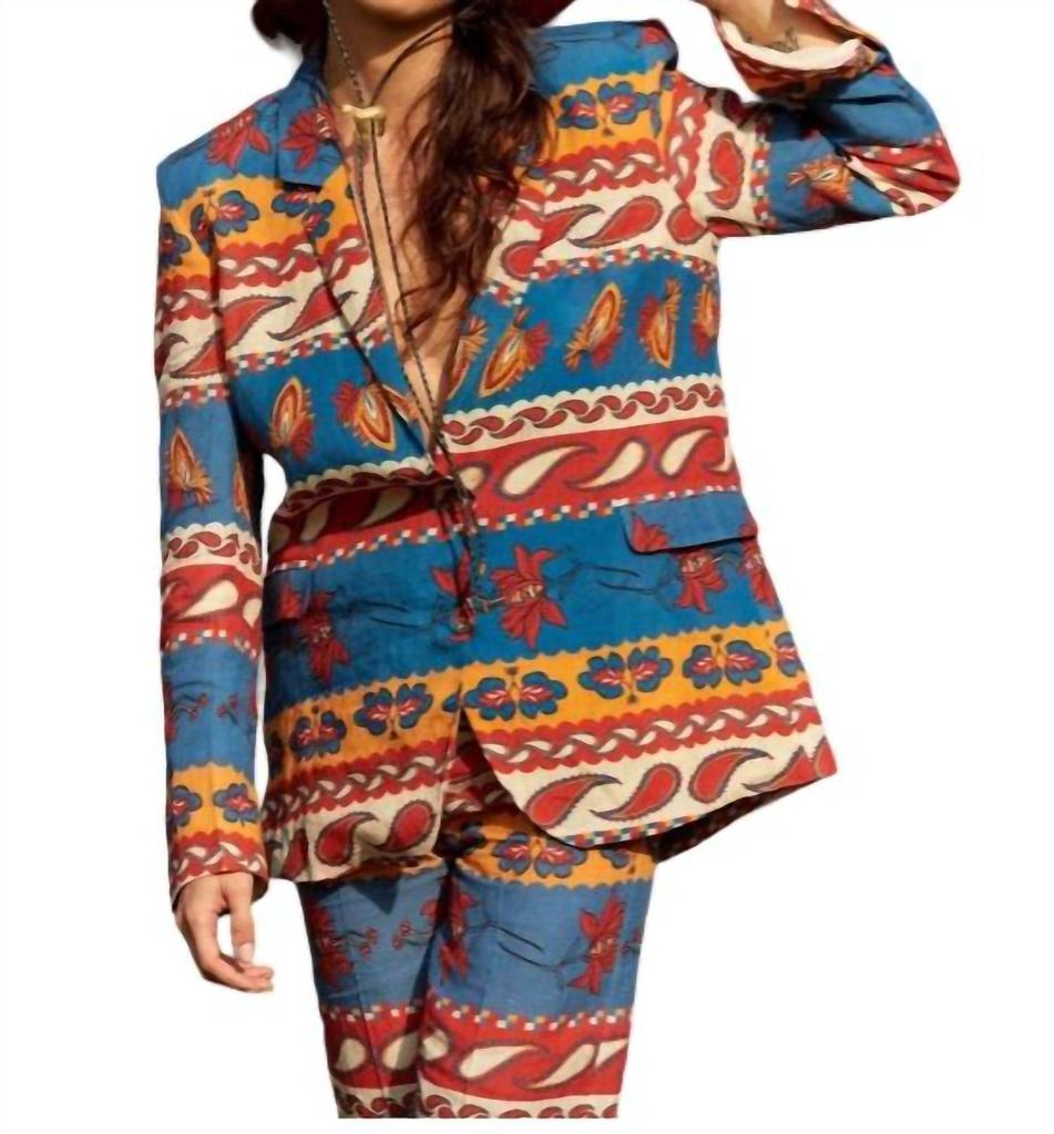 Carolina K Vera Blazer In Paisley Blue