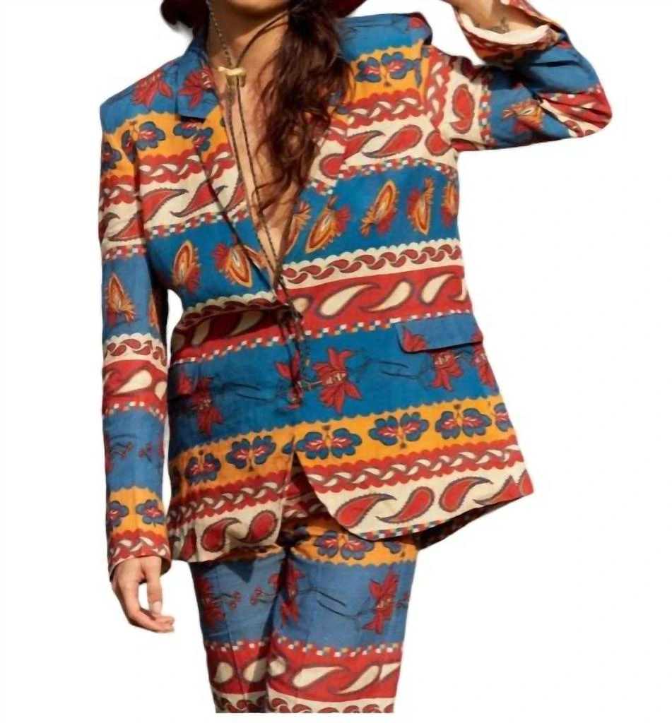 Carolina K Vera Blazer In Paisley Blue 1