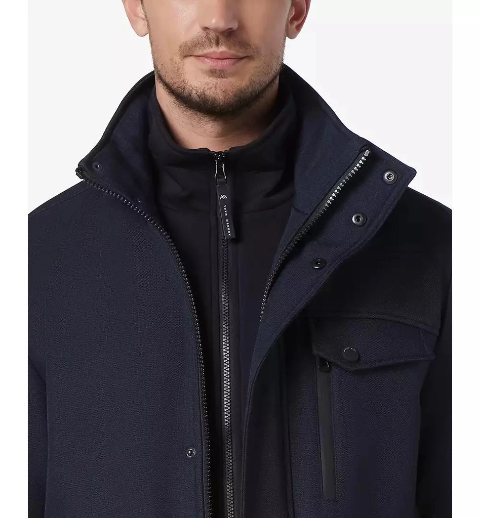 Marc New York by Andrew Marc Men's Hoyt Micro-Houndstooth Soft Shell Barn Jacket with Removable Bib 4