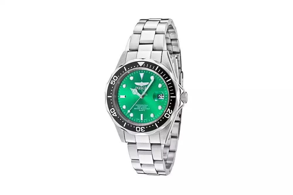 Invicta Men's 10667 Pro Diver Quartz 3 Hand Green Dial Watch 1